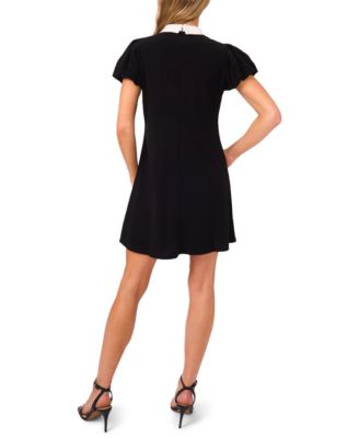 Women's Tie Front Puff Sleeve Dress
