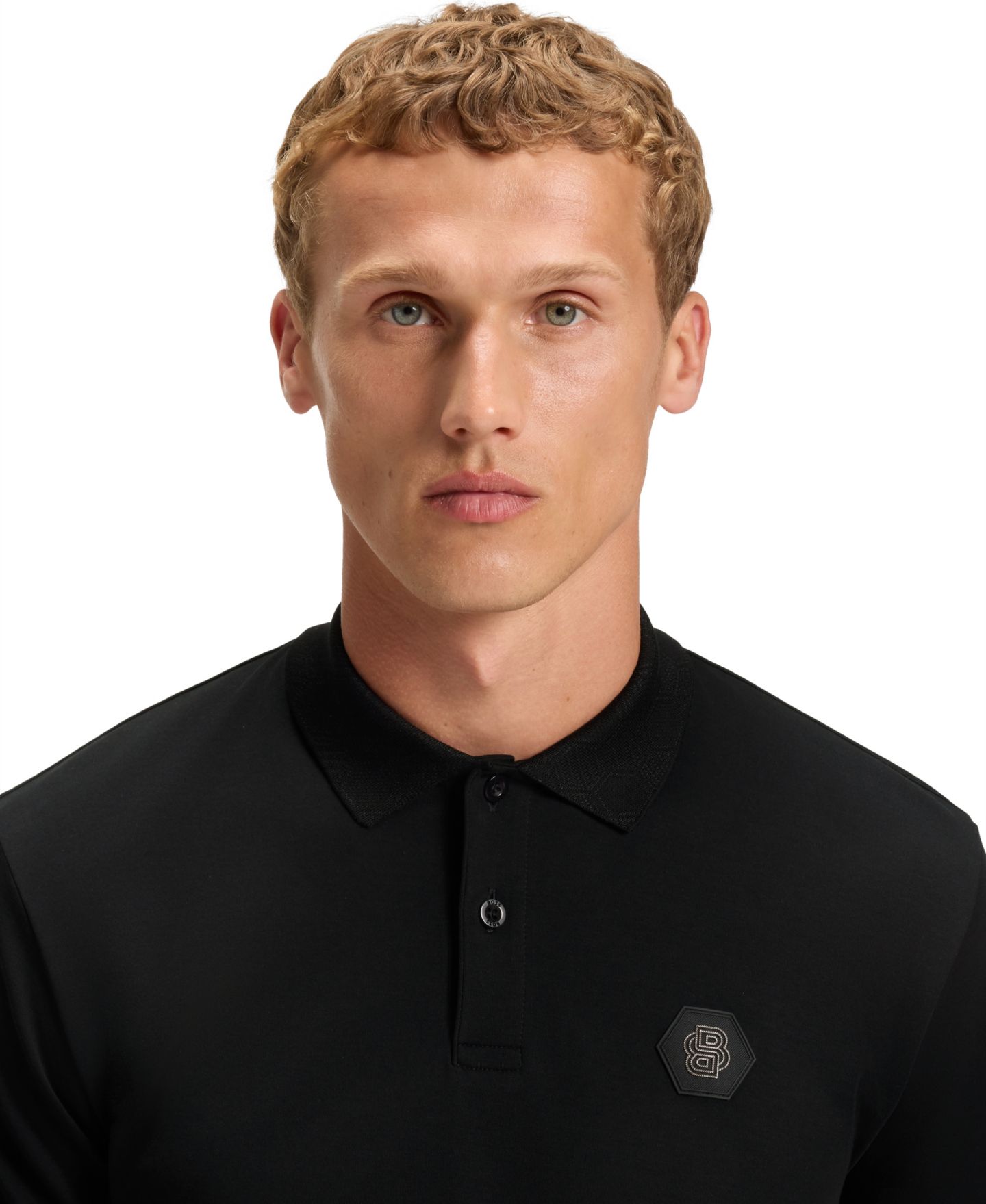 Мужское поло Hugo Boss Pima-Cotton Monogram Polo Shirt, цвет: Чёрный — фото 5
