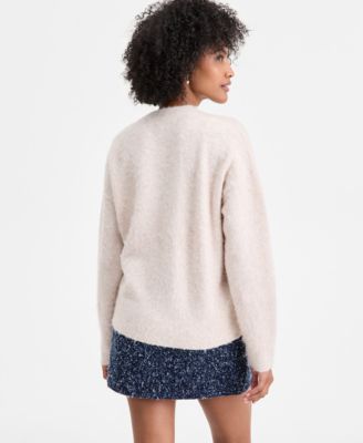 Women's Brushed-Knit Relaxed Crewneck Sweater, Macy's Exclusive
