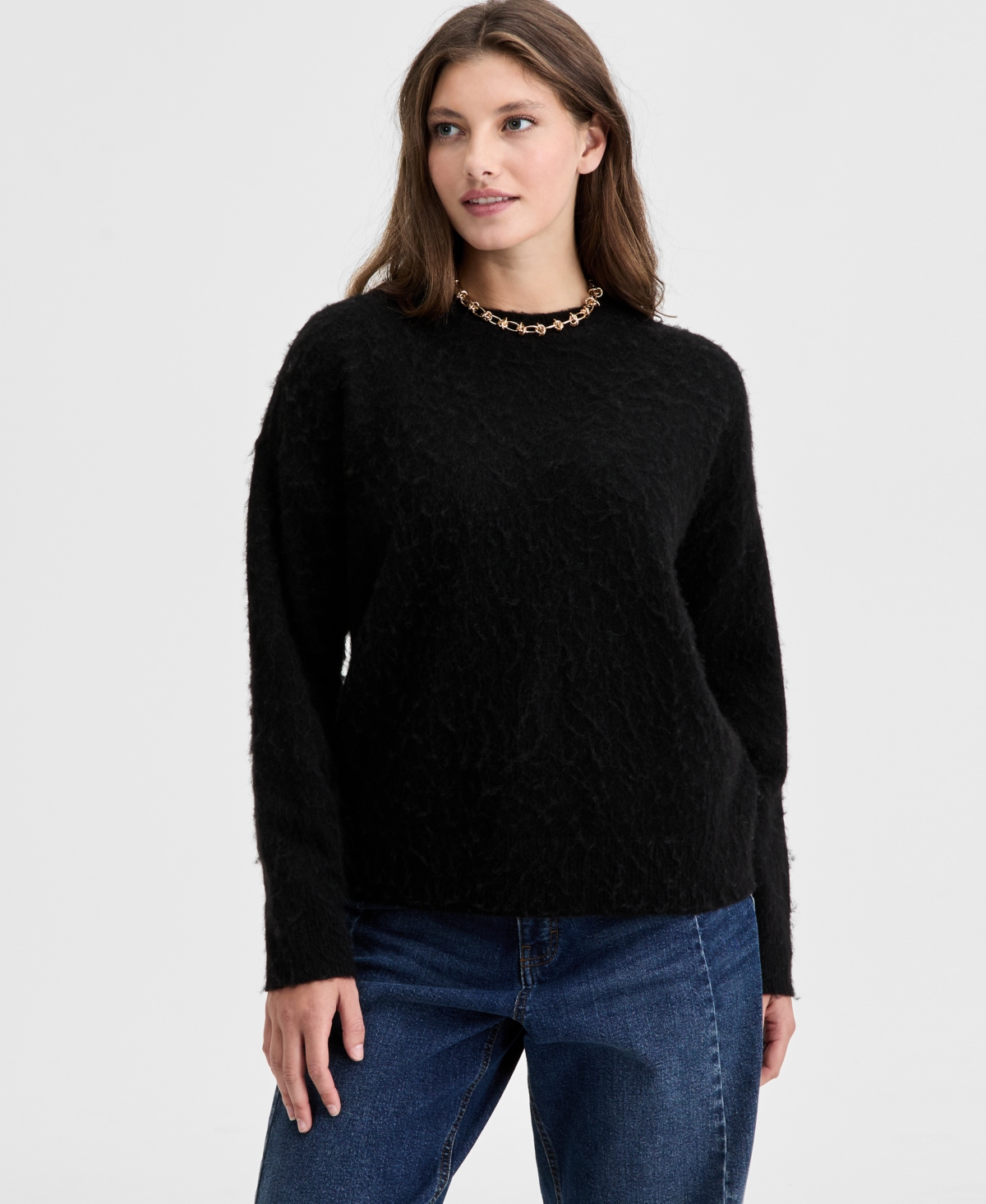 On 34th Women's Brushed-Knit Relaxed Crewneck Sweater, Macy's Exclusive