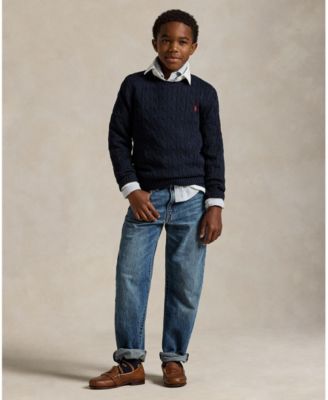 Boys 8-20 Cable-Knit Cotton Sweater