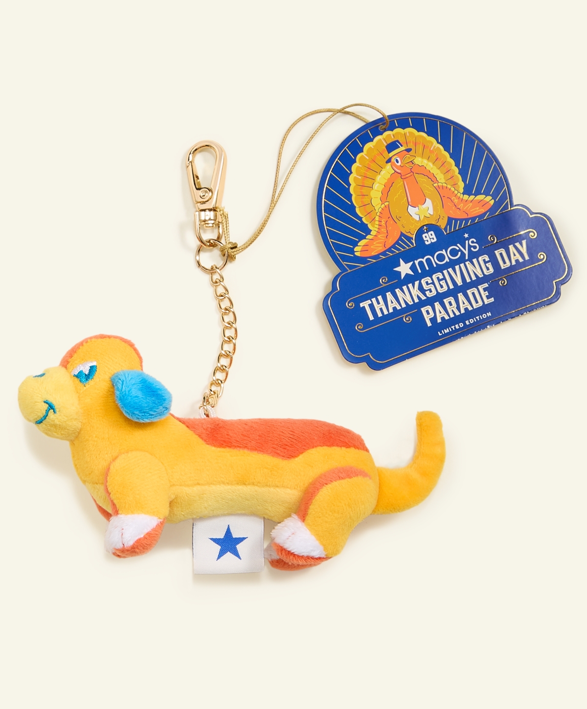Macy's Thanksgiving Day Parade Plush Puppy Bag Charm,  Exclusive In Yellow
