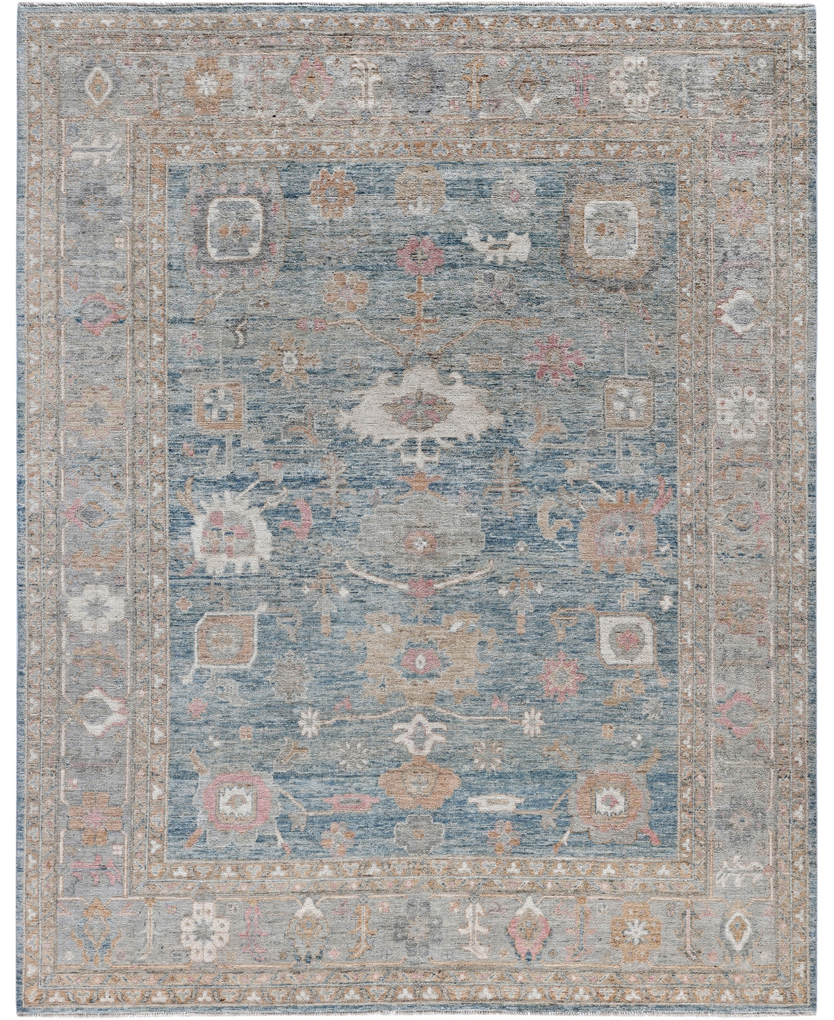 Adorn Hand Woven Rugs Colorful Oushak M0103-48 8'1"x10'1" Area Rug In Blue