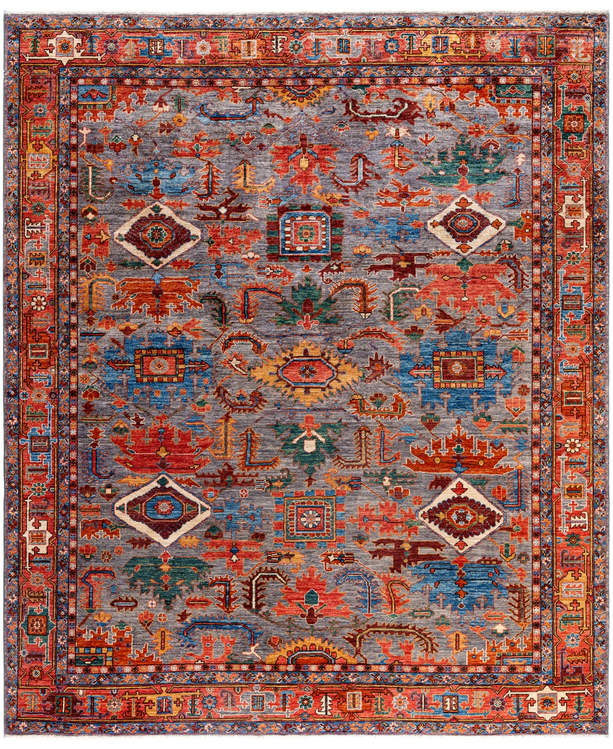 Adorn Hand Woven Rugs Serapi M0103-194 8'2"x9'9" Area Rug In Gray