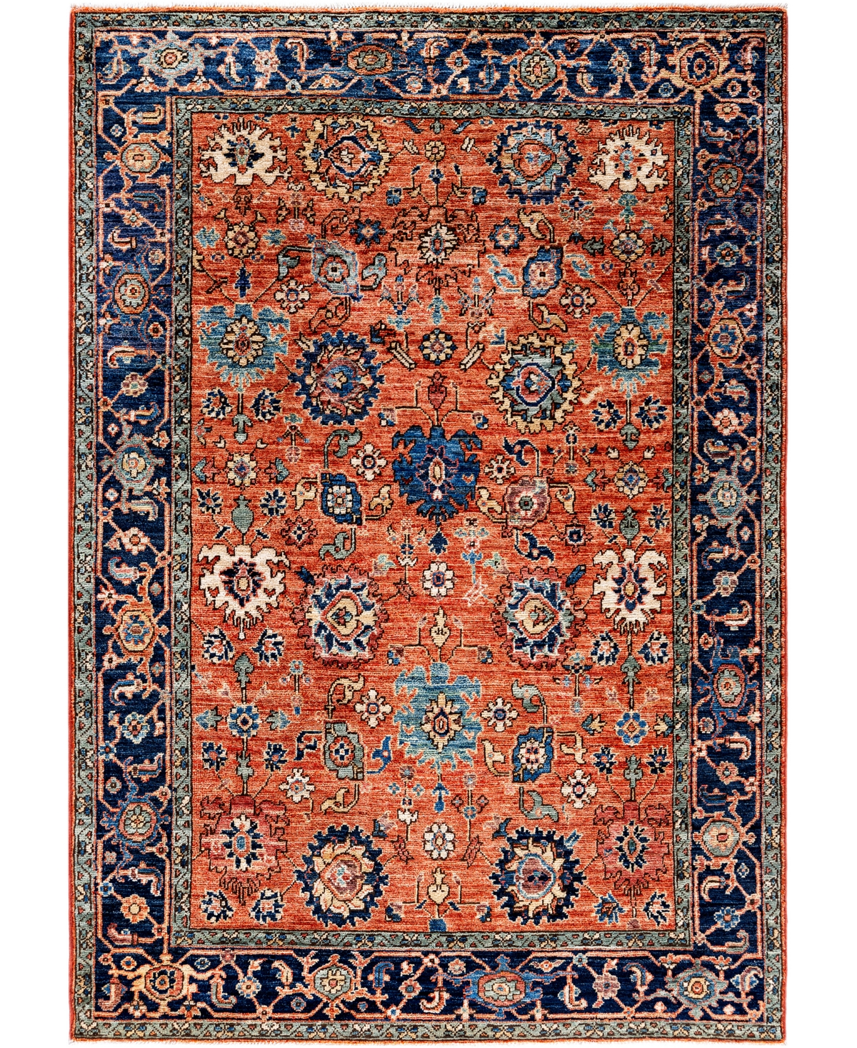 Adorn Hand Woven Rugs Serapi M0103-293 4'3"x6'2" Area Rug In Orange