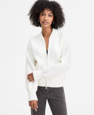 Women's Sweater-Knit Bomber Jacket, Macy's Exclusive