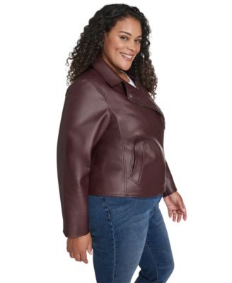 Plus Size Long Sleeve Moto Jacket