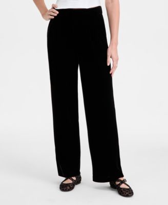 Women's Velvet Wide-Leg Trouser Pants, Macy's Exclusive
