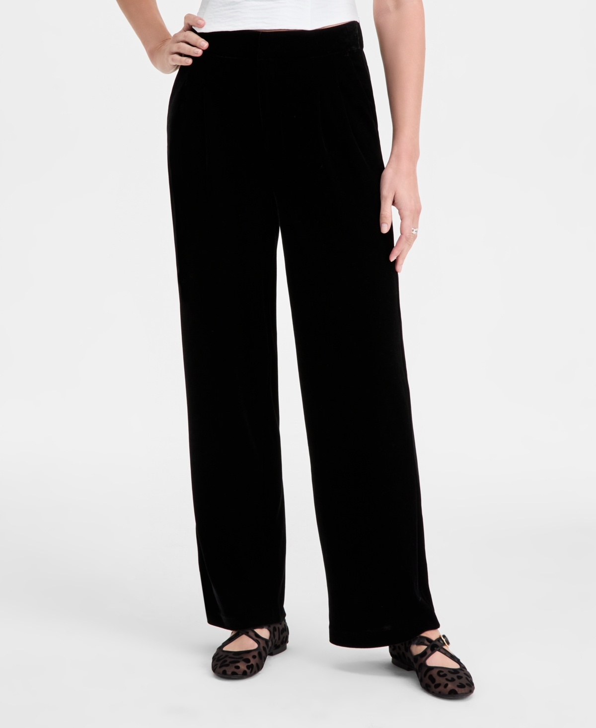 On 34th Women's Velvet Wide-leg Trouser Pants, Macy's Exclusive In Animal Print