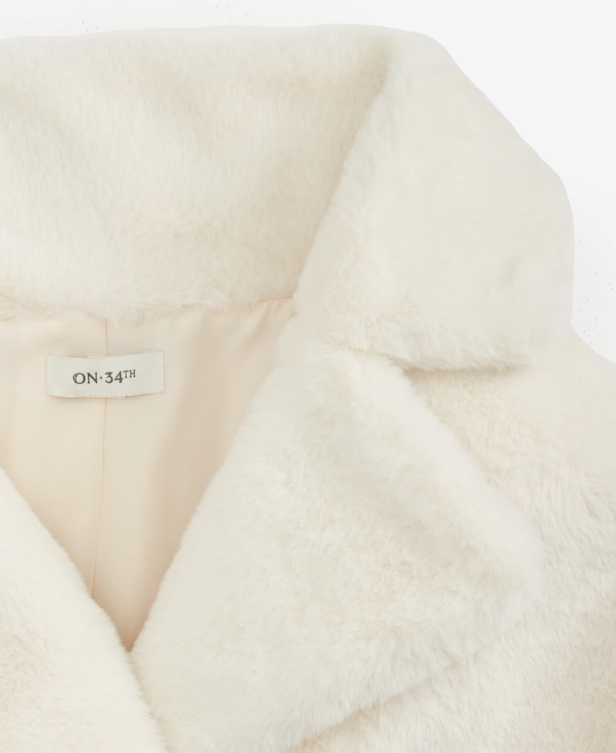 On 34th Women's Woven Sketchy Leopard-print Faux-fur Coat, Macy's Exclusive In White