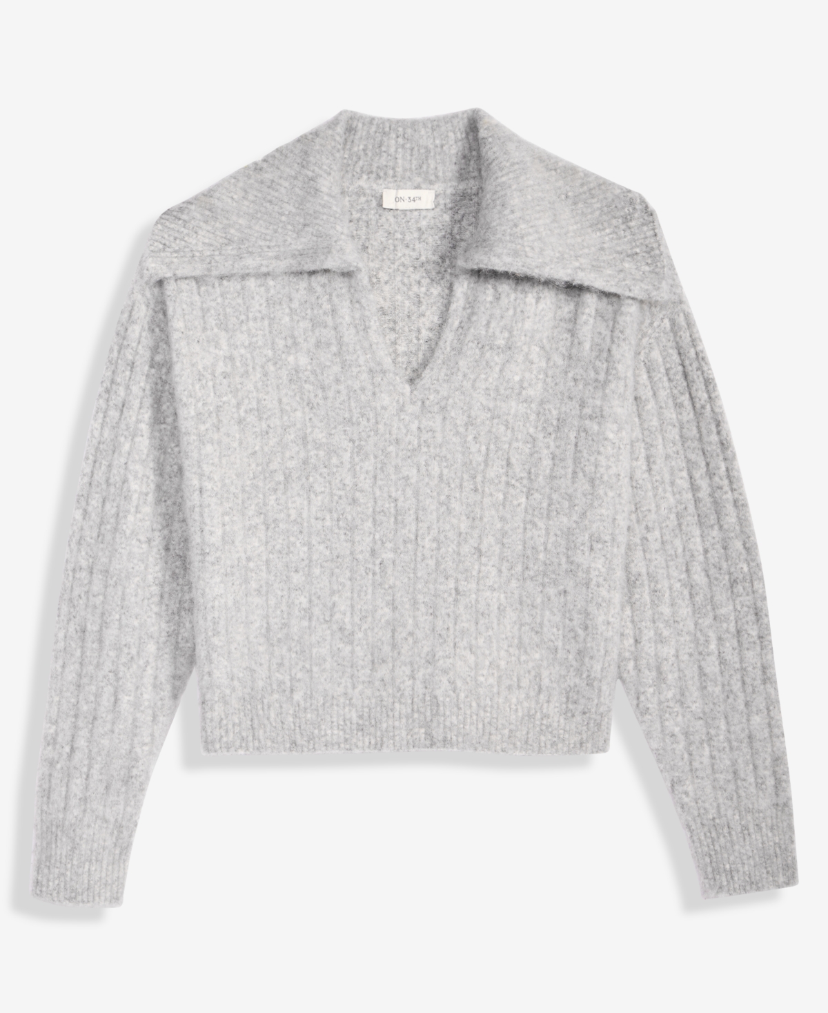 On 34th Brushed Sailor Collar V-neck Sweater, Macy's Exclusive