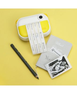 Camera Insta Wi 4-in-1 Instant Print Camera and Label Maker for Kids 12MP Photos, 1080P Video, 32GB microSD, for Age 5-15 (Yellow)
