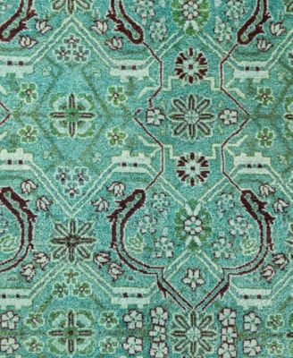 Adorn Hand Woven Rugs Fine Vibrance M1230 Rug Collection In Green