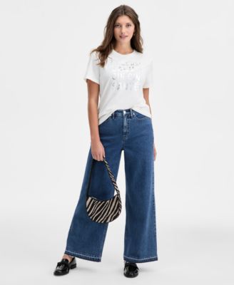 Women's Knit Short-Sleeve Cheers Graphic T-Shirt, Macy's Exclusive