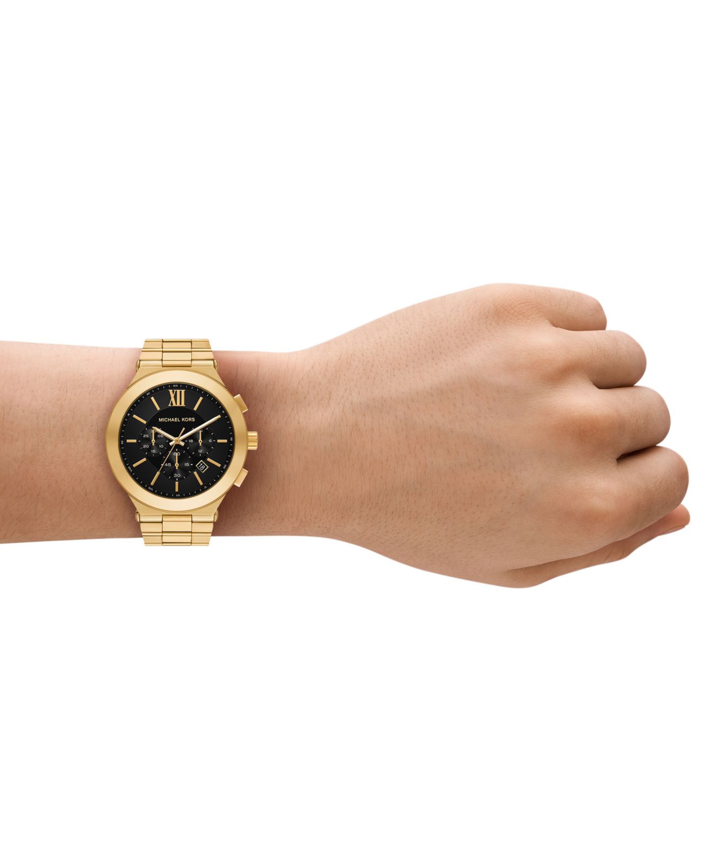 Мужские часы Michael Kors Billie Chronograph Gold-Tone Stainless Steel Watch, 44mm — фото 3