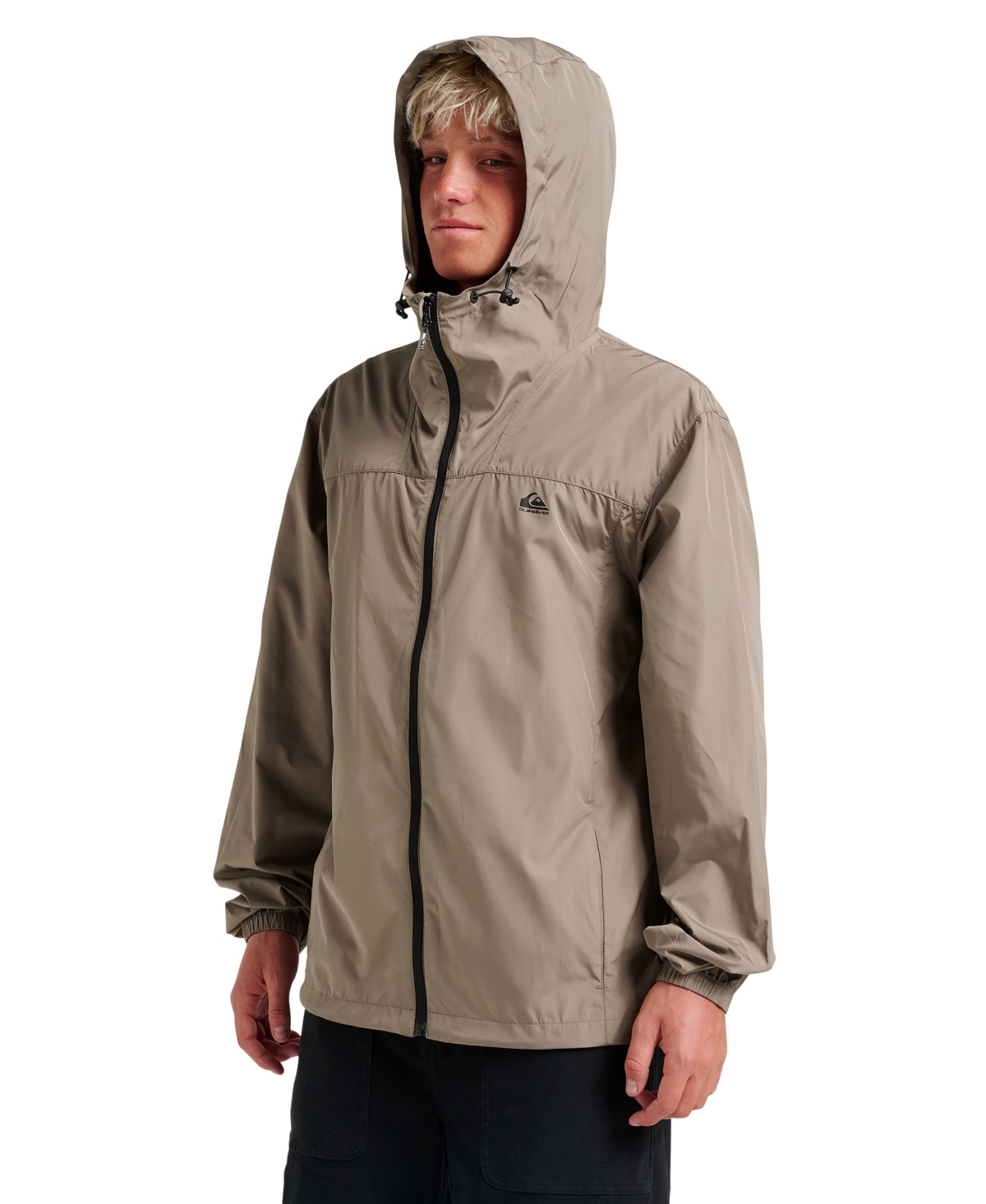 Quiksilver Overcast Water Repellent Hooded Windbreaker In Gray