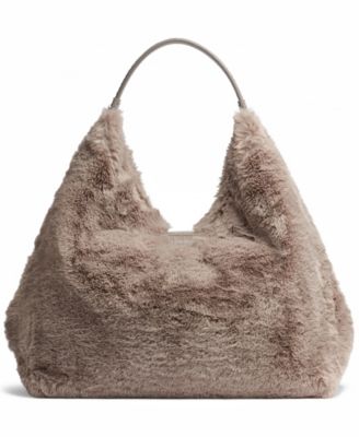 Percale Faux Fur Mini Shoulder Bag
