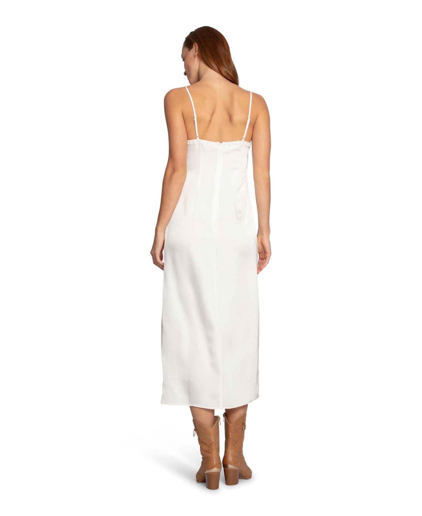 Женское платье Belle & Bloom Smoke and Mirror Midi Slip, цвет: Белый — фото 4