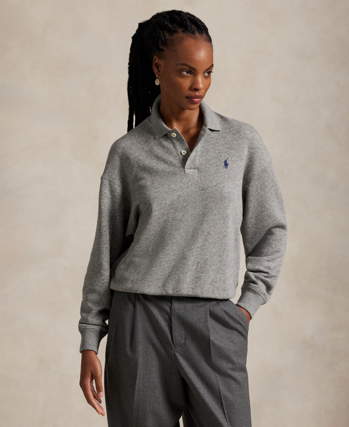 Polo Ralph Lauren Women's Polo Long Sleeve Sweatshirt In Gray