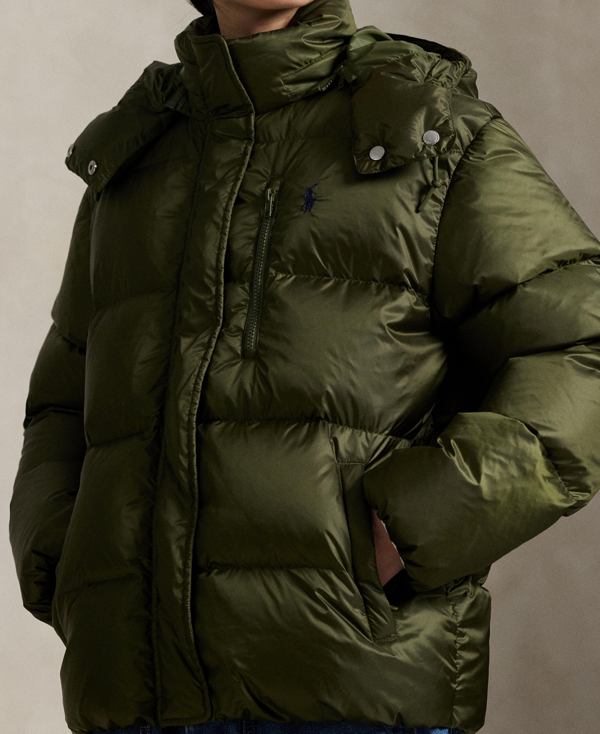 Polo Ralph Lauren Padded Nylon Down Jacket In Green