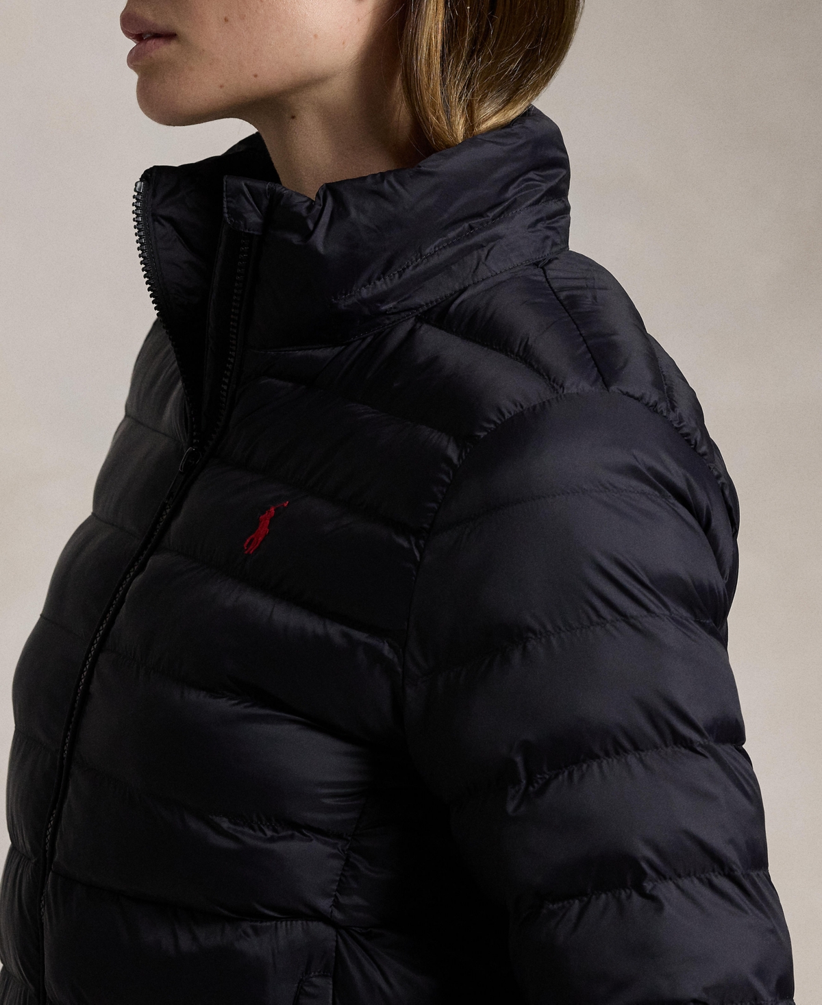 Polo Ralph Lauren Women's Water-resistant Packable Hooded Jacket In Black
