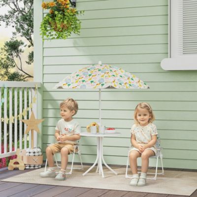 Kids Picnic Table and Chair Set, Activity Table with Chairs, Umbrella