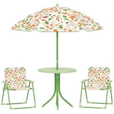 Kids Picnic Table and Chair Set, Activity Table with Chairs, Umbrella