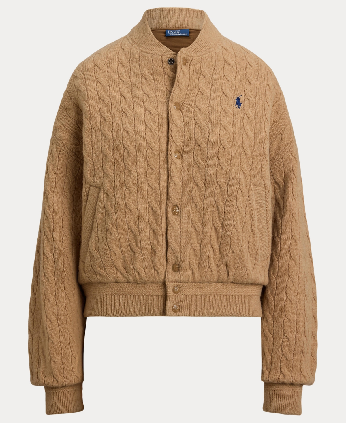 Polo Ralph Lauren Braided Bomber Jacket In Brown