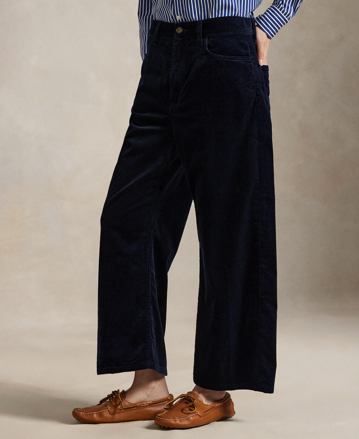 Polo Ralph Lauren Women's Corduroy Wide-leg Cropped Pant In Blue