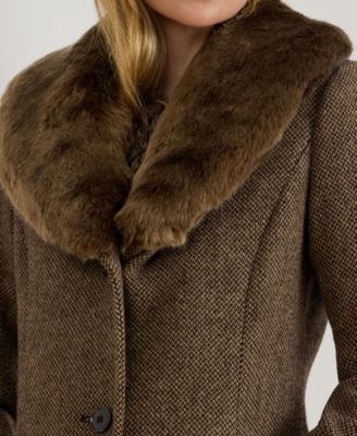 Women's Faux-Fur-Collar Coat