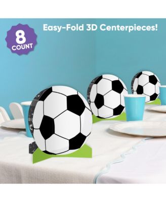Freestanding 3D Soccer Centerpiece Table Decorations - 8 Count