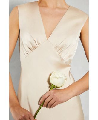 Women's Satin Maxi Bridesmaid Dress