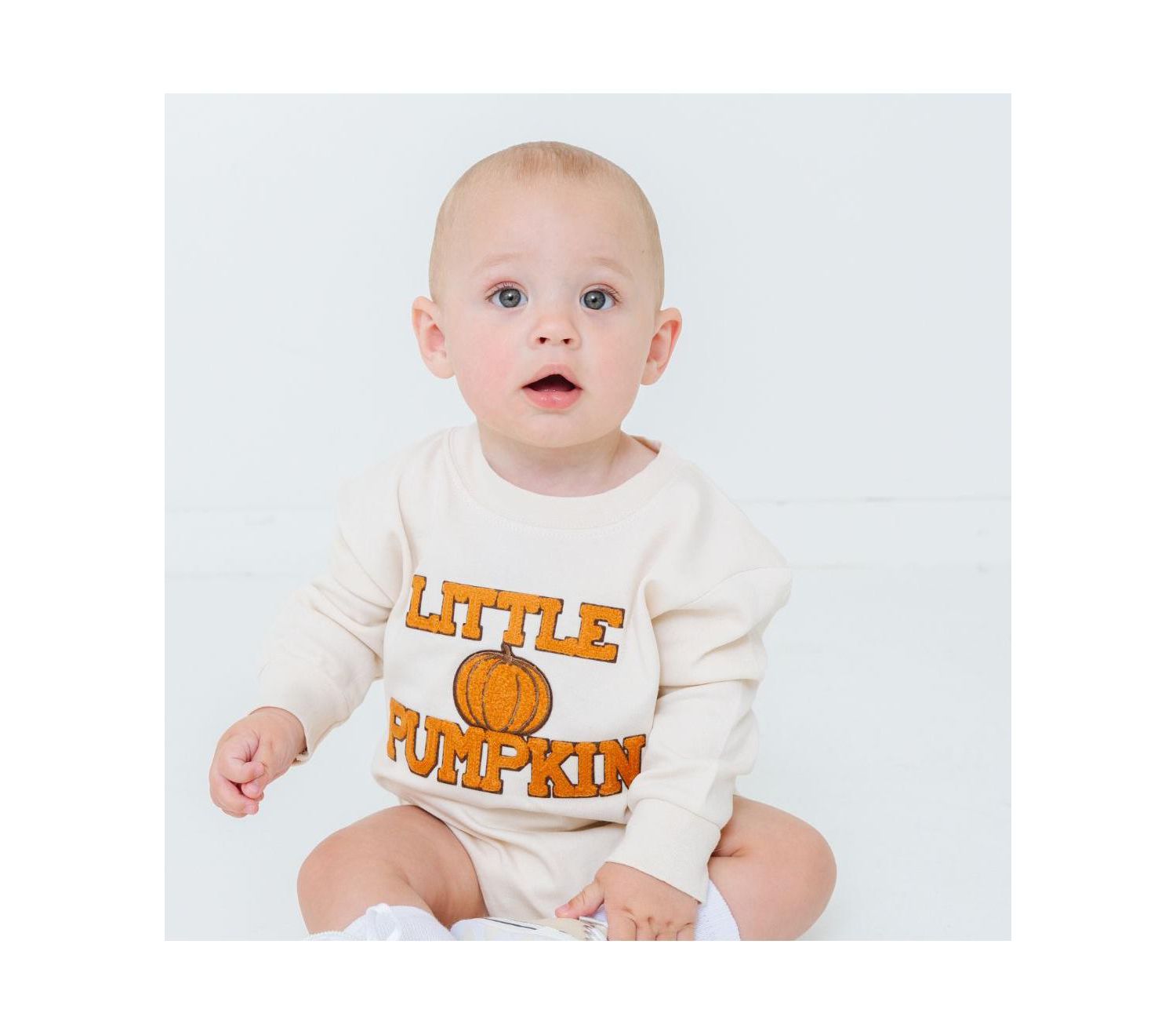 Baby Girl and Boy Little Pumpkin Patch Long Sleeve Romper