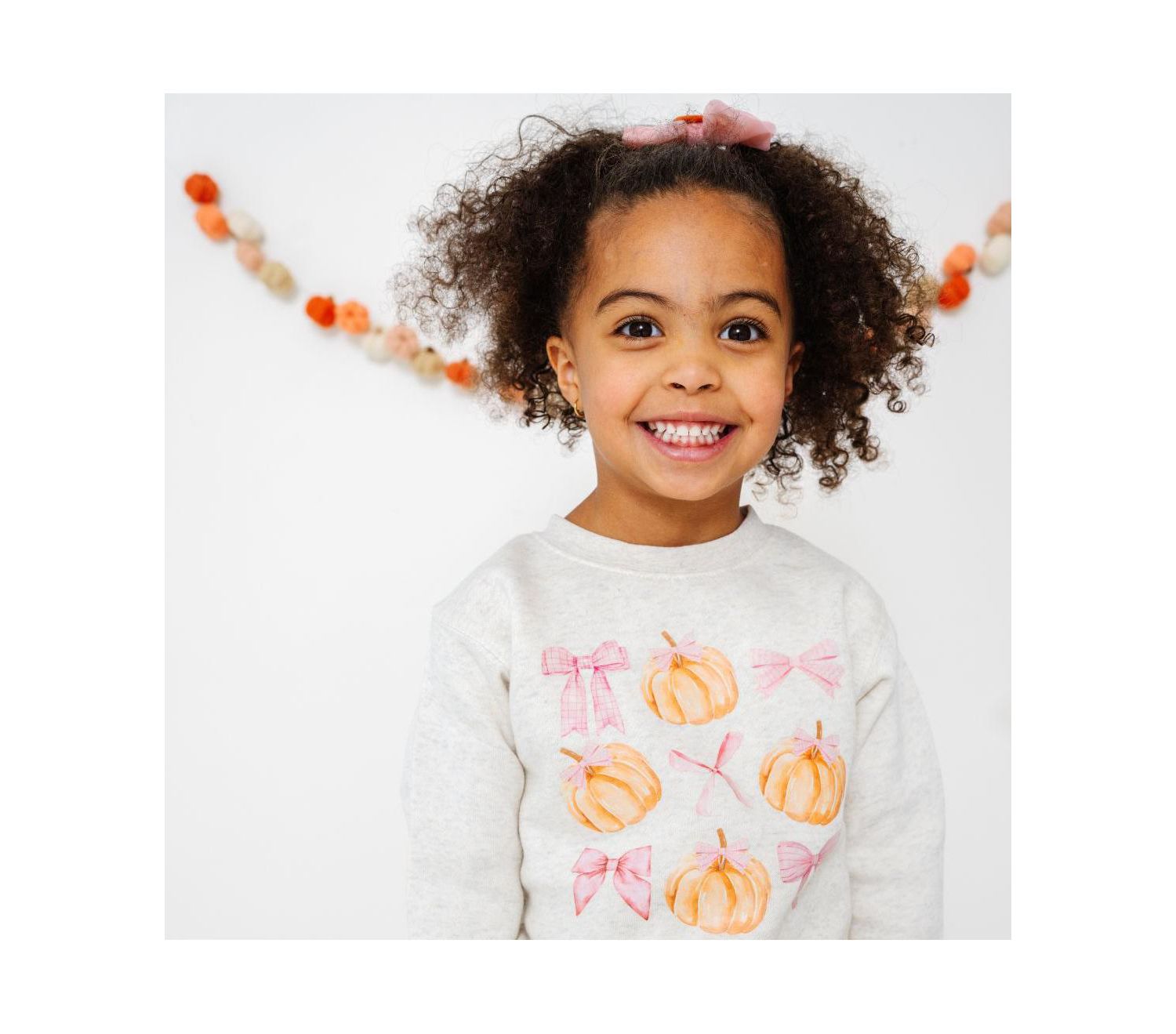 Little and Big Girls Coquette Pumpkin Sweatshirt