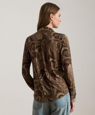 Women's Paisley Print Long Sleeve Top