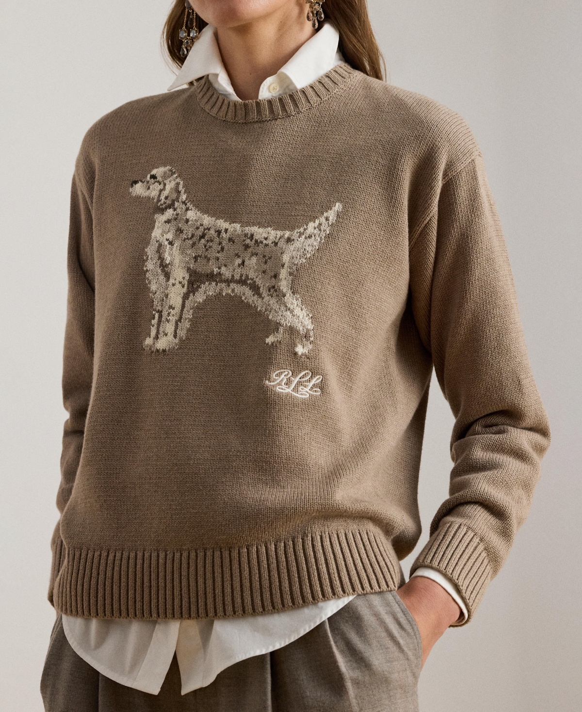 Ralph Lauren Intrised Sweater In Neutral