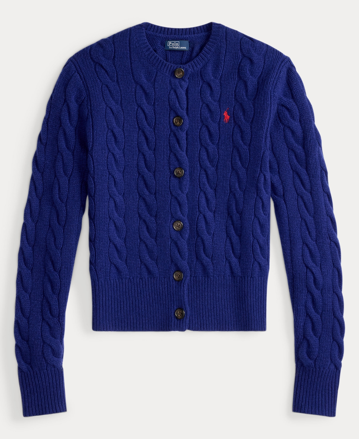 Polo Ralph Lauren Women's Cable-knit Wool-cashmere Cardigan Sweater In Blue
