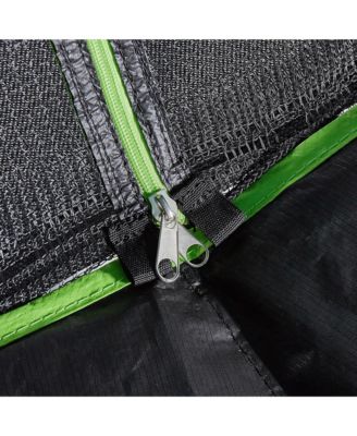 12' Round Trampoline with Safety Enclosure & Ladder Included – Black/Lime Green