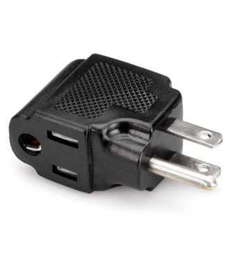 2x NEMA 5-15R to NEMA 5-15P Right-Angle Power Adapter