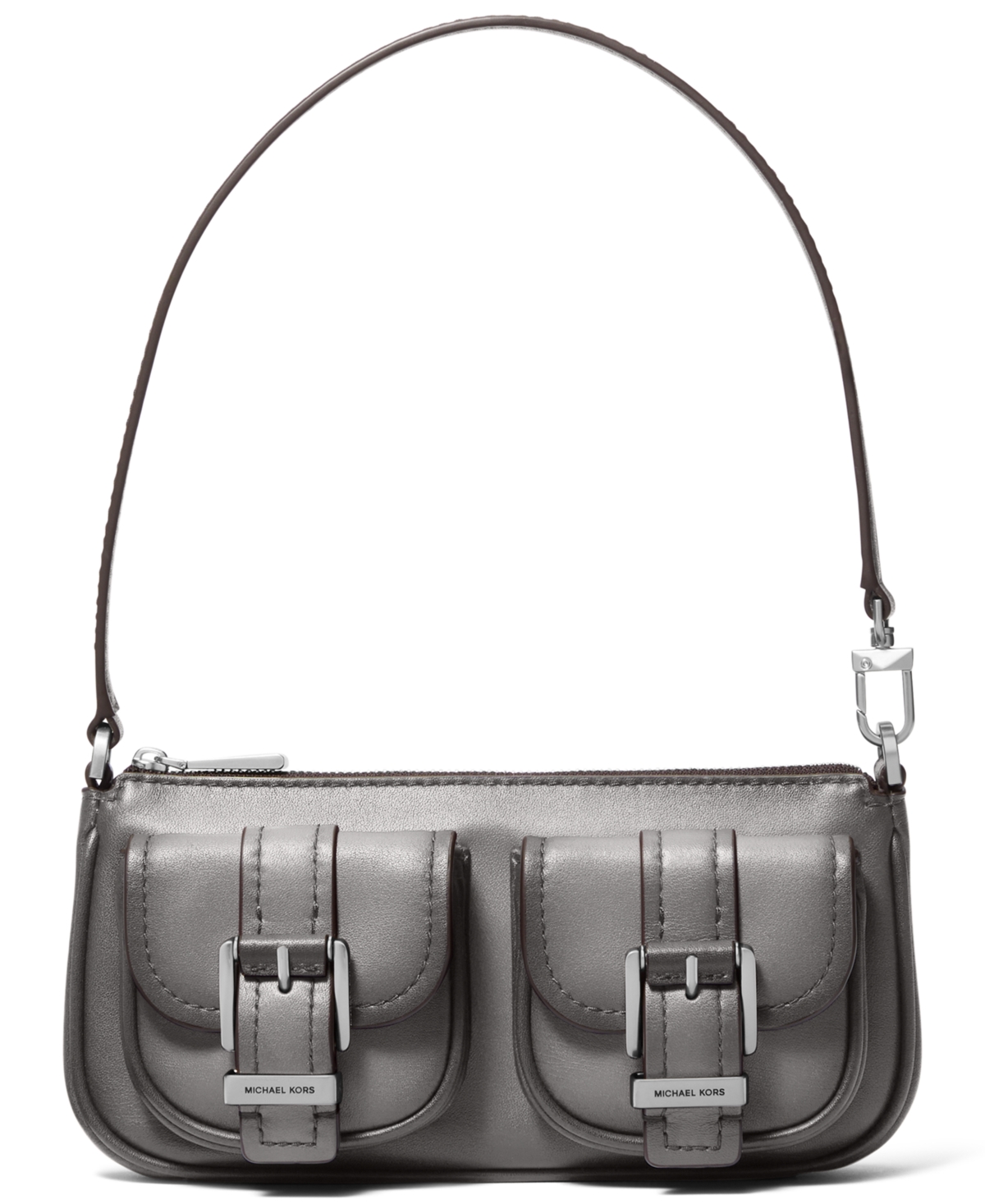 Michael Kors Zoe Small Convertible Pouchette Bag In Gray