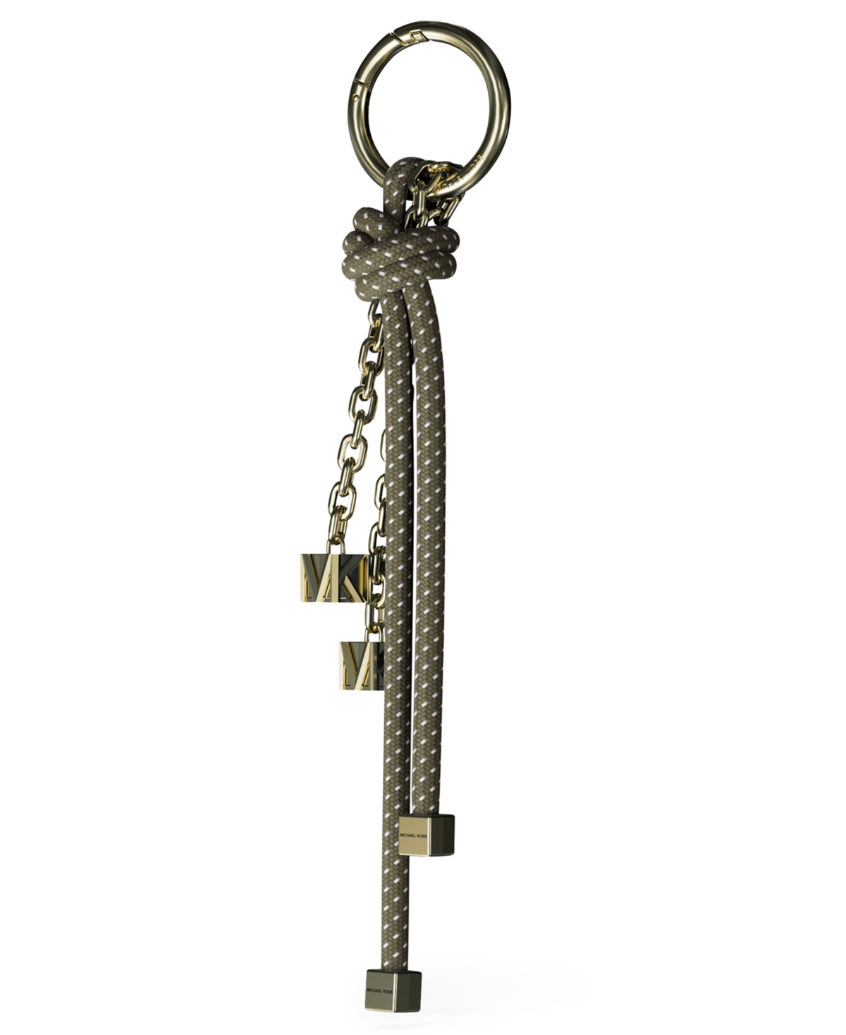 Michael Kors Gold-tone And Speckled Cord Bag Charm In Green