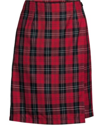 Women's Plaid A Line Tab Skort Top of Knee