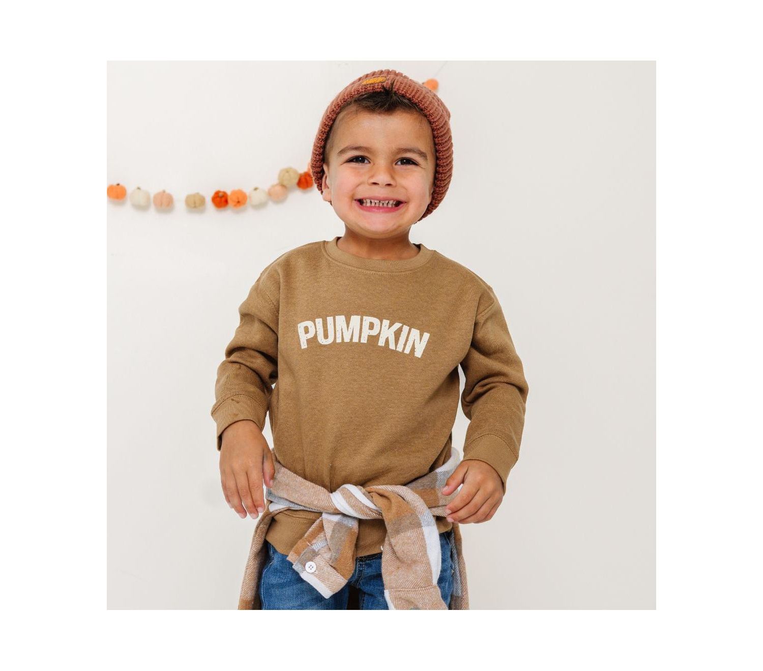 Little and Big Boys Pumpkin Sweatshirt