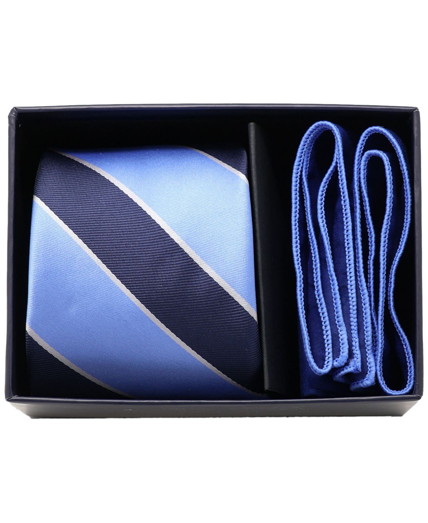 Men's 2-Piece Stripe Tie and Pocket Square Half Box Set