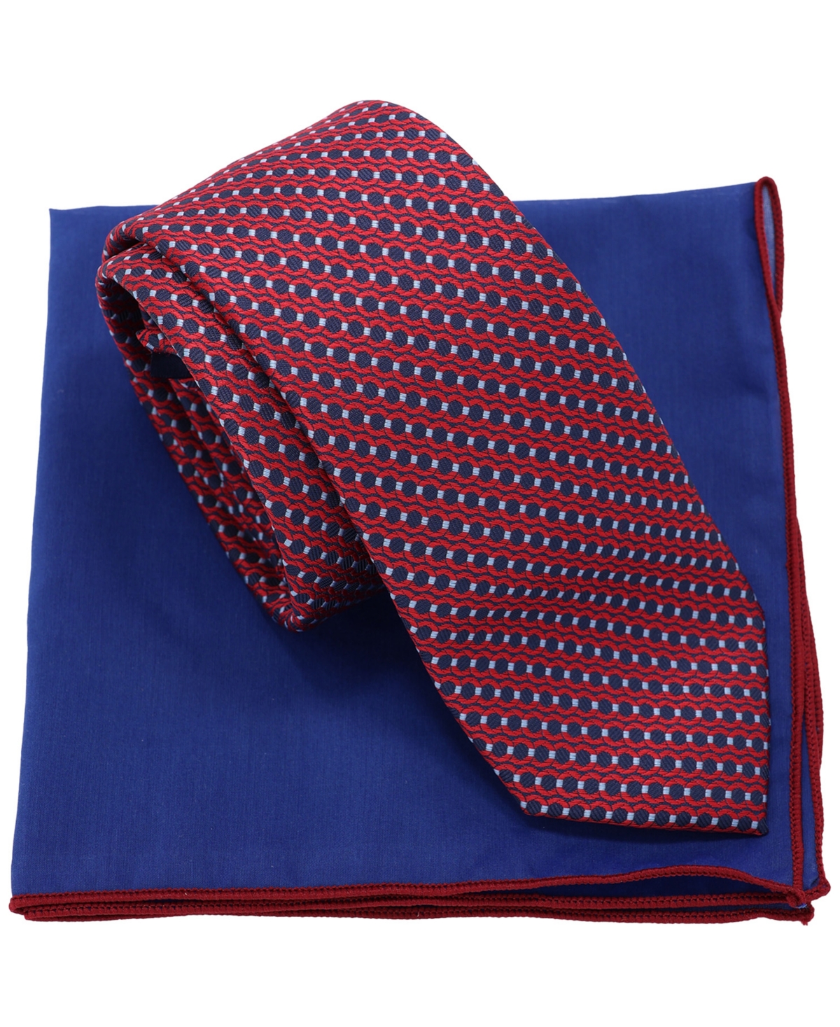Ben Sherman Men'sâ 2-piece Stripe Tie And Pocket Square Half Box Set In Red