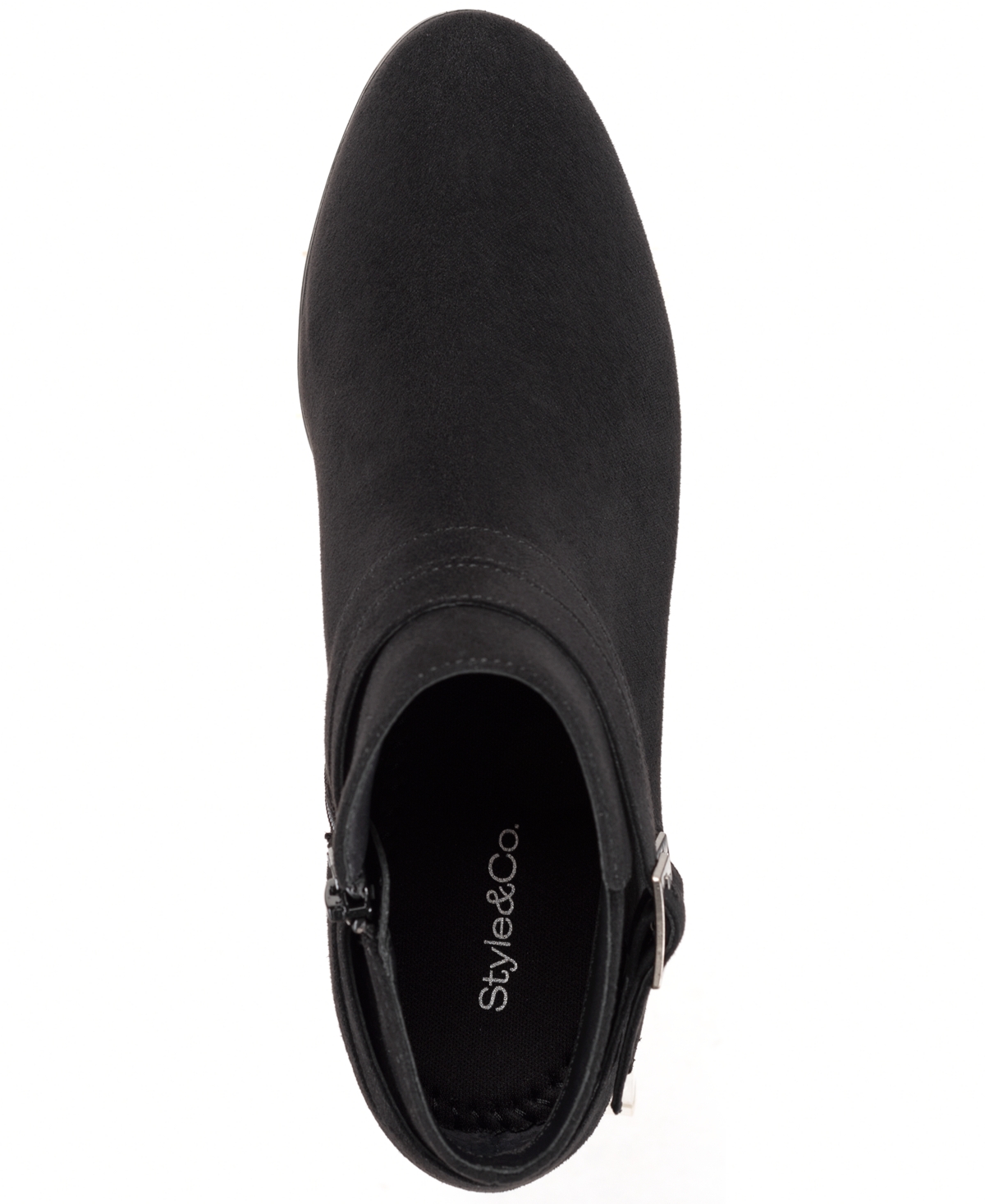 Style & Co Women's Willaa Belt Block Heel Booties, Macy's Exclusive In Black