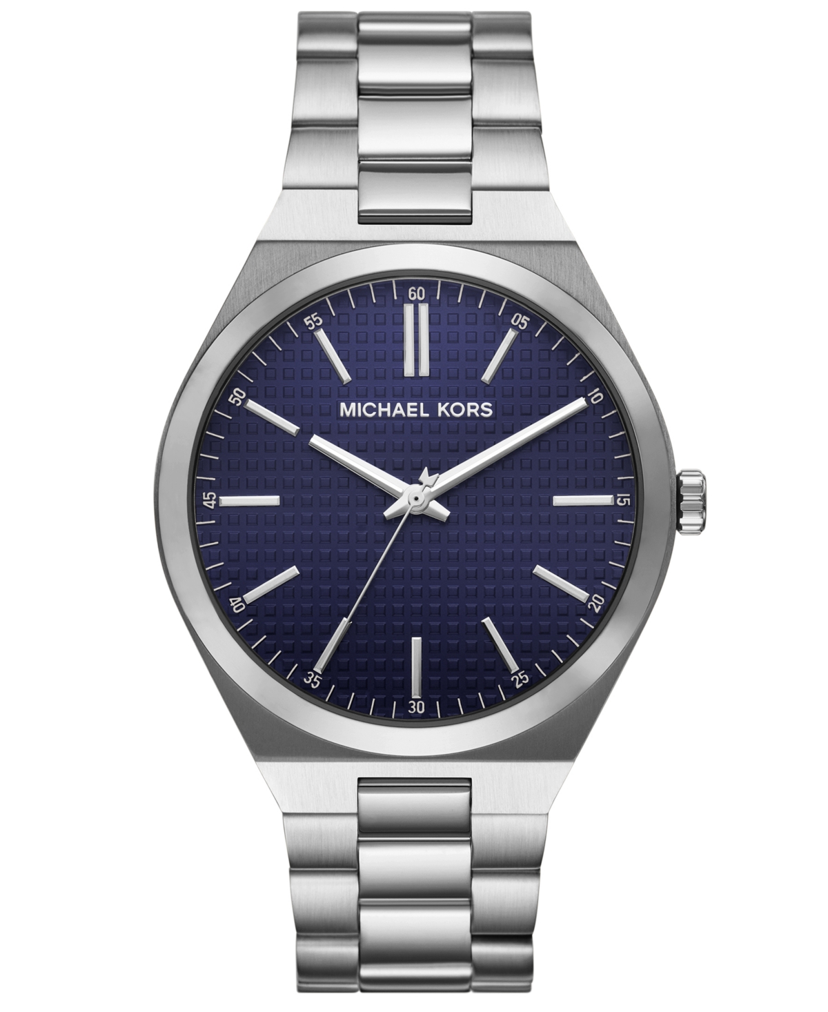 Michael Kors Men'sâ Lennox Three-hand Silver-tone Stainless Steel Watch, 43mm
