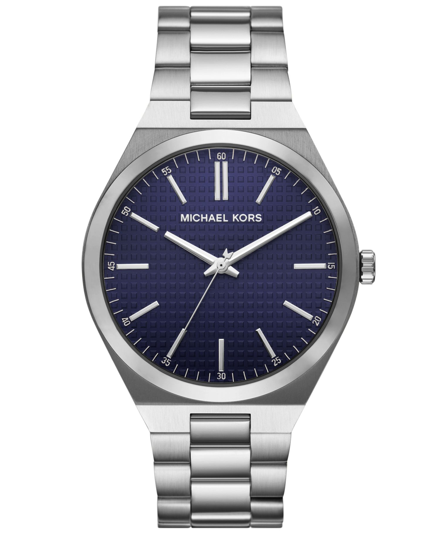 Men's Lennox Three-Hand Silver-Tone Stainless Steel Watch, 43mm
