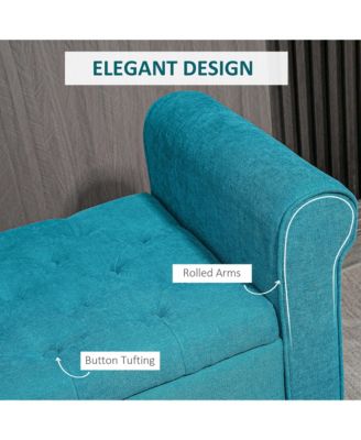 50" Bed End Bench with Ottoman and Storage,