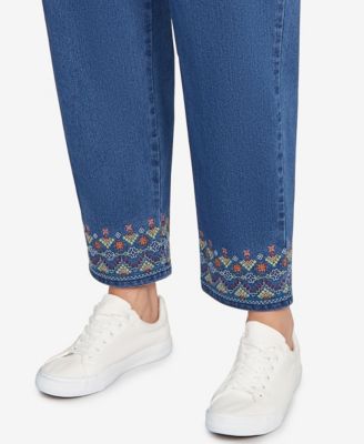 Plus Size Sunset Canyon Super Stretch Geometric Denim Ankle Jeans